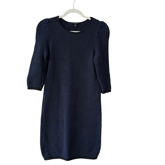 COS Raised Knit Sweater Dress Size XS Navy Blue Black - Picture 1 of 7